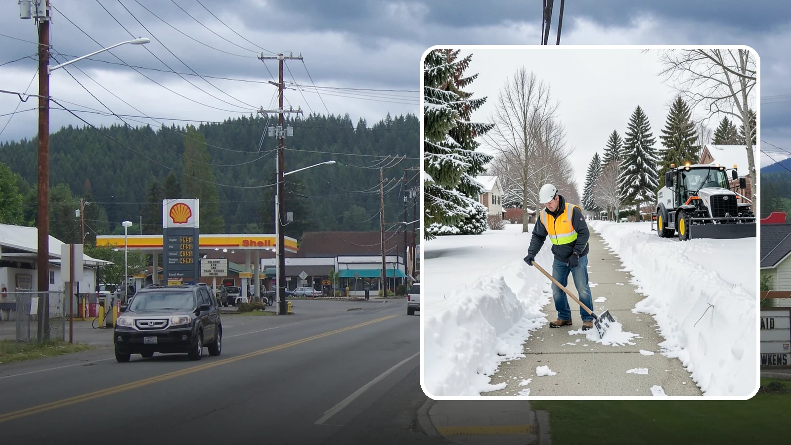 Residential Sidewalk Clearing in Granite Falls, Snohomish County, WA - A homeowner-focused service that shovels and treats the public sidewalk and front walk of Western Washington houses so your...