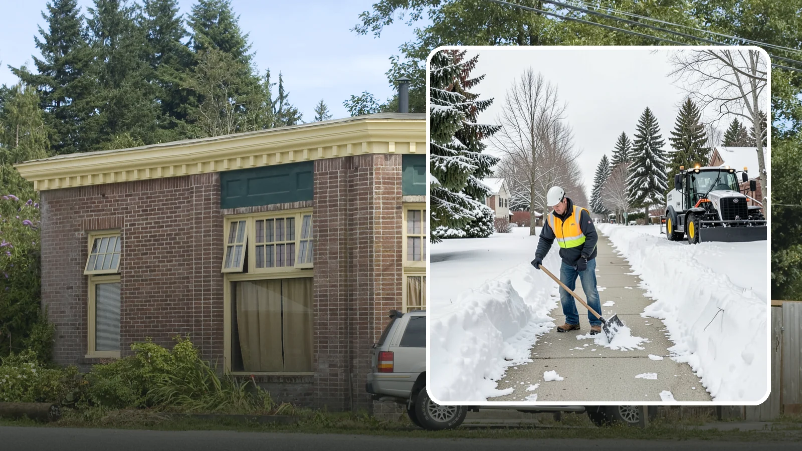 Residential Sidewalk Clearing in Hamilton, Skagit County, WA - A homeowner-focused service that shovels and treats the public sidewalk and front walk of Western Washington houses so your...