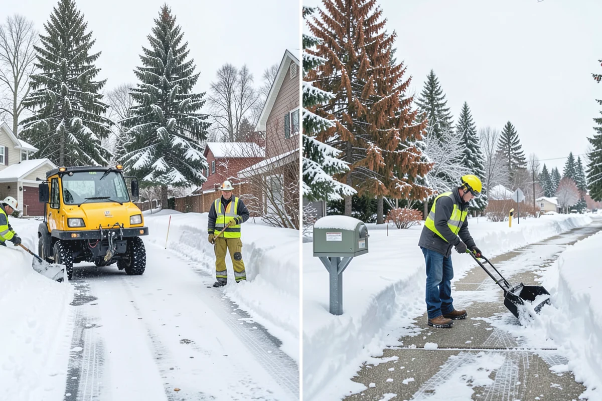 Residential Sidewalk Clearing in Hamilton, Skagit County, WA - Walk your frontage and note shaded ice-prone sections and trip edges