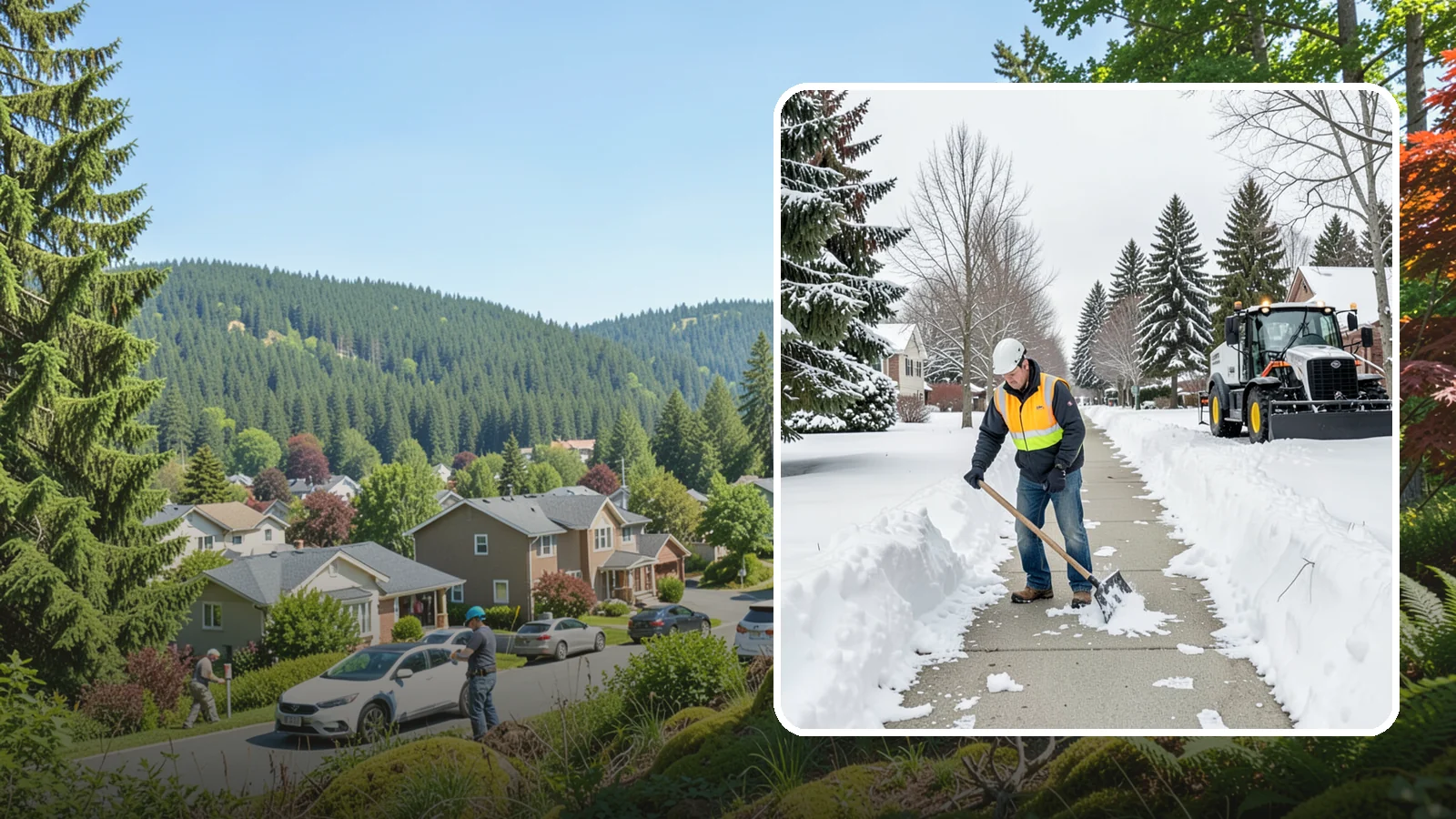 Residential Sidewalk Clearing in Index, Snohomish County, WA - A homeowner-focused service that shovels and treats the public sidewalk and front walk of Western Washington houses so your...