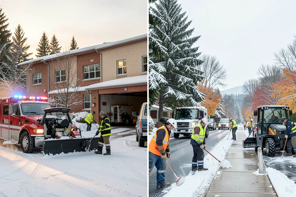 Residential Sidewalk Clearing in Kenmore, King County, WA - Walk your frontage and note shaded ice-prone sections and trip edges