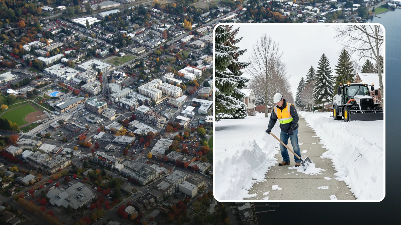 Residential Sidewalk Clearing in Kirkland, King County, WA - A homeowner-focused service that shovels and treats the public sidewalk and front walk of Western Washington houses so your...