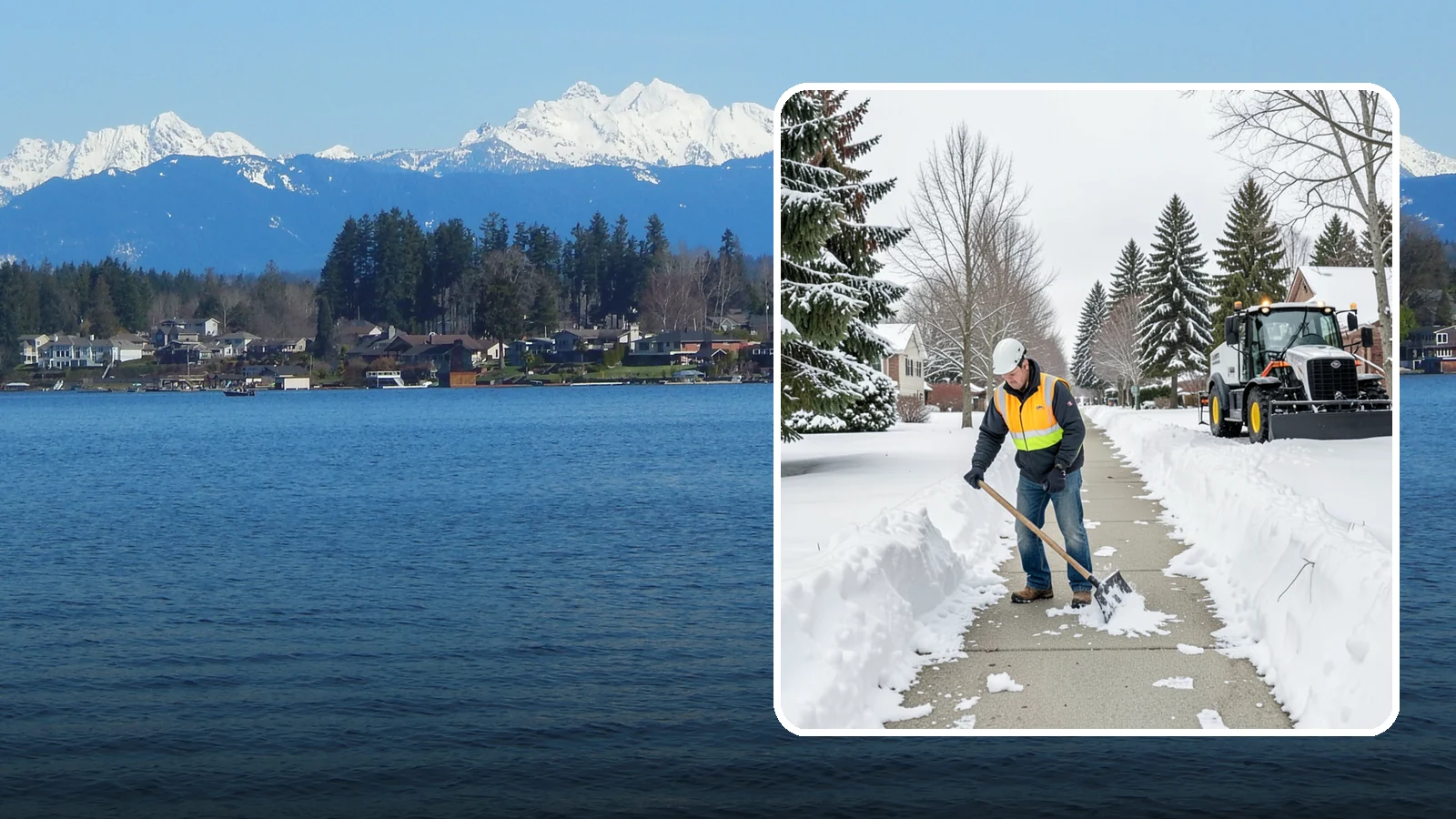 Residential Sidewalk Clearing in Lake Stevens, Snohomish County, WA - A homeowner-focused service that shovels and treats the public sidewalk and front walk of Western Washington houses so your...