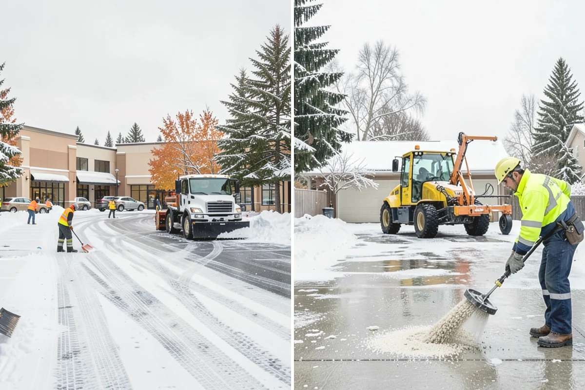 Residential Sidewalk Clearing in Lake Stevens, Snohomish County, WA - Walk your frontage and note shaded ice-prone sections and trip edges
