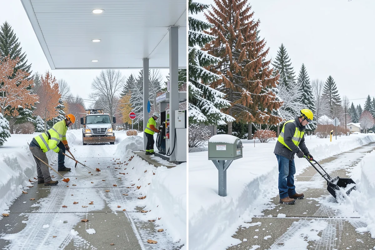 Residential Sidewalk Clearing in Marysville, Snohomish County, WA - Walk your frontage and note shaded ice-prone sections and trip edges