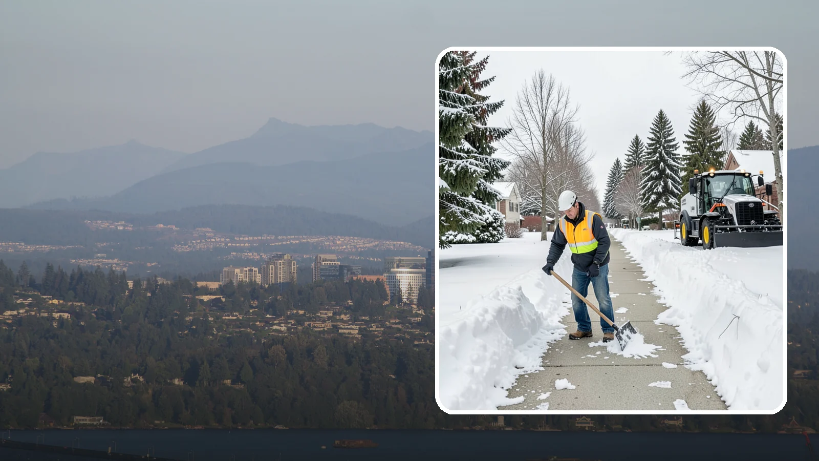 Residential Sidewalk Clearing in Medina, King County, WA - A homeowner-focused service that shovels and treats the public sidewalk and front walk of Western Washington houses so your...
