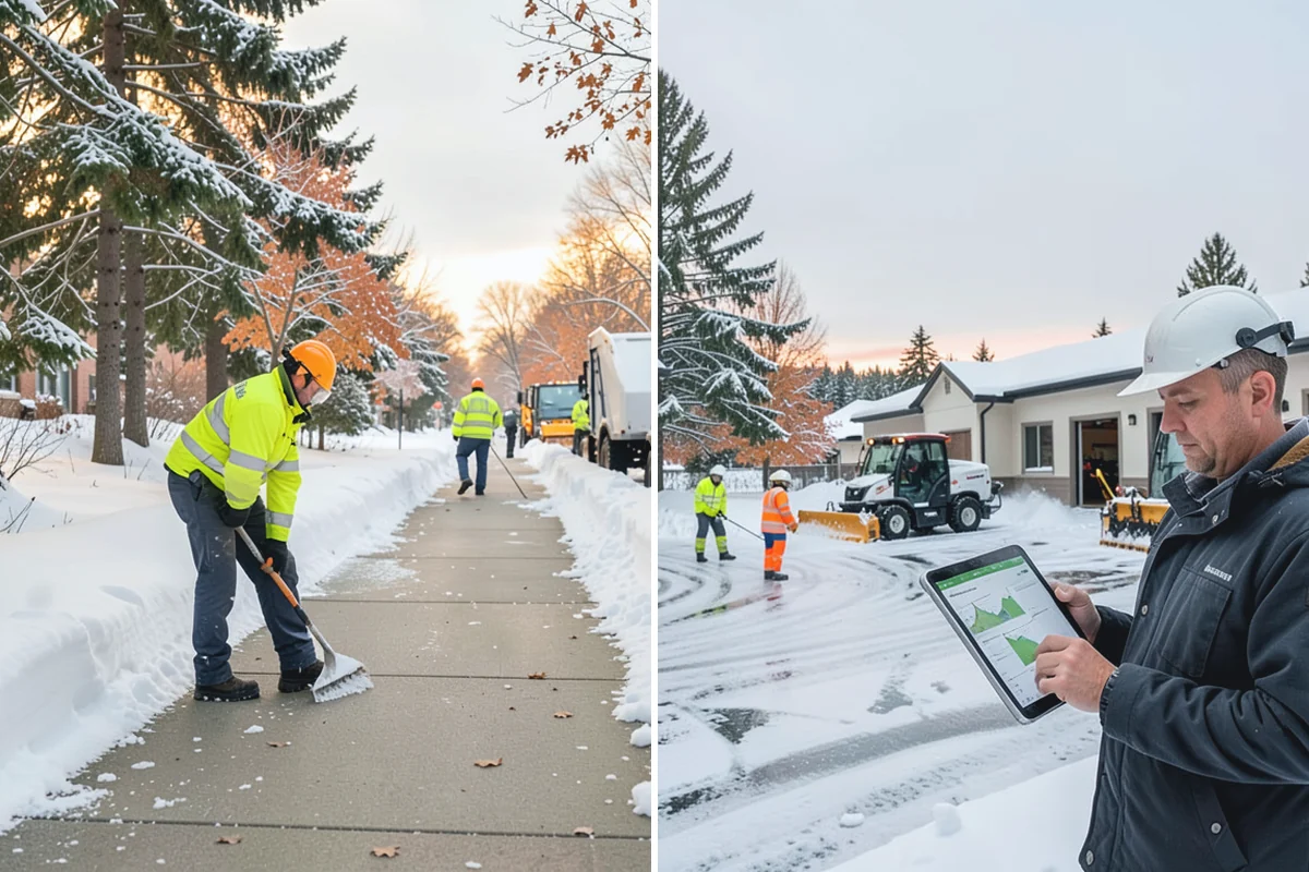 Residential Sidewalk Clearing in Medina, King County, WA - Walk your frontage and note shaded ice-prone sections and trip edges