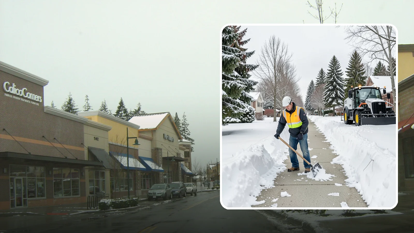 Residential Sidewalk Clearing in Mill Creek, Snohomish County, WA - A homeowner-focused service that shovels and treats the public sidewalk and front walk of Western Washington houses so your...