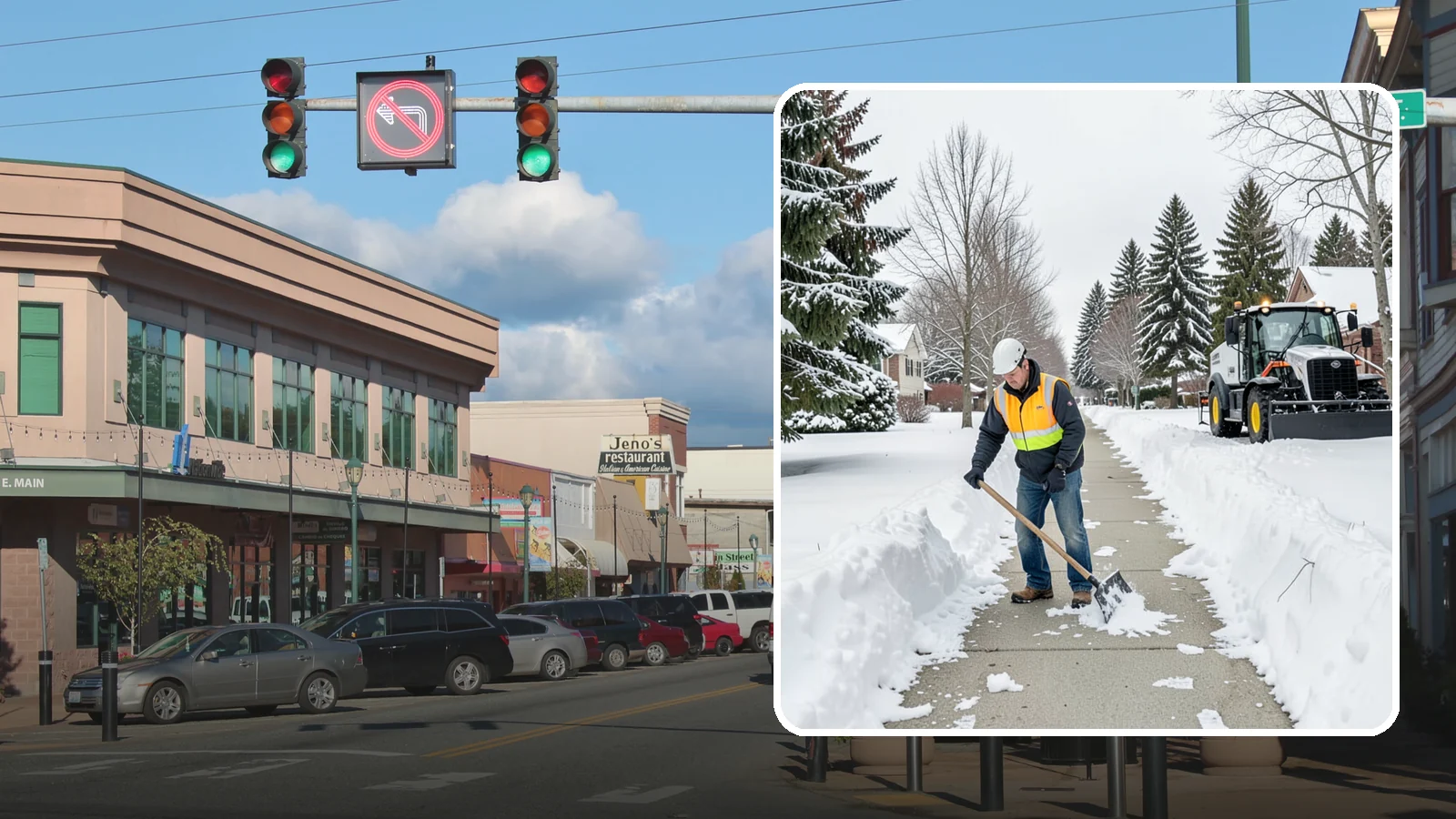 Residential Sidewalk Clearing in Monroe, Snohomish County, WA - A homeowner-focused service that shovels and treats the public sidewalk and front walk of Western Washington houses so your...