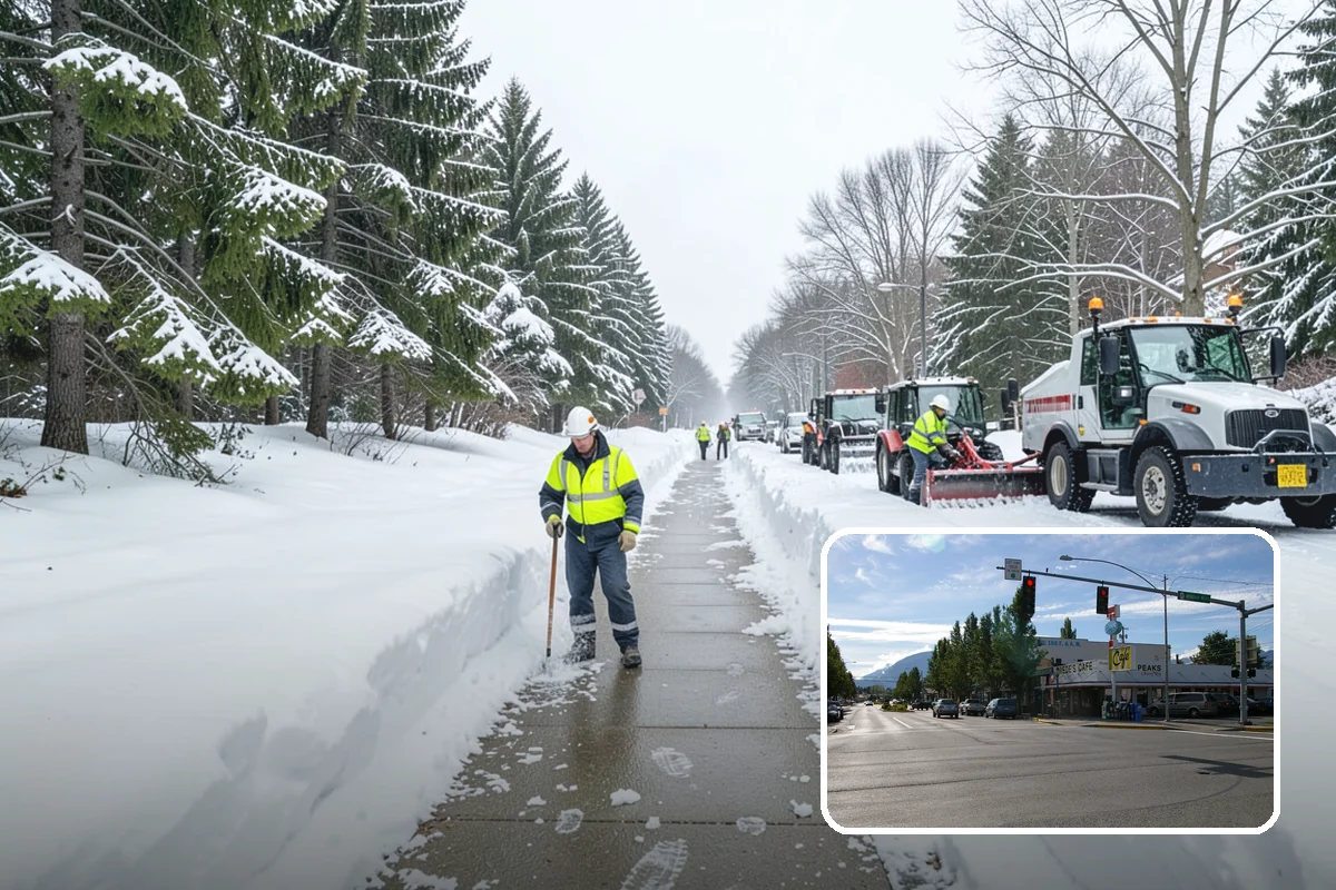 Residential Sidewalk Clearing in North Bend, King County, WA - Meets your municipal sidewalk-maintenance obligation without you lifting a shovel