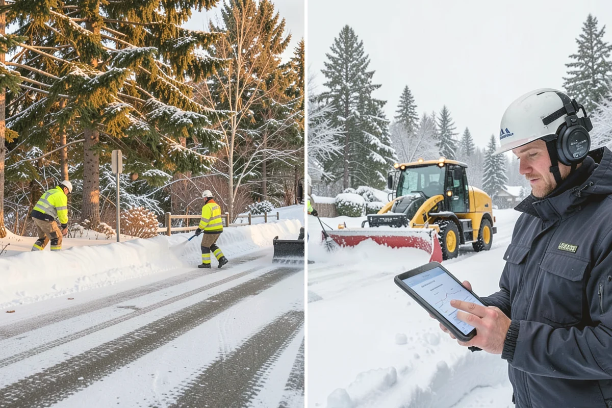Residential Sidewalk Clearing in North Bend, King County, WA - Walk your frontage and note shaded ice-prone sections and trip edges