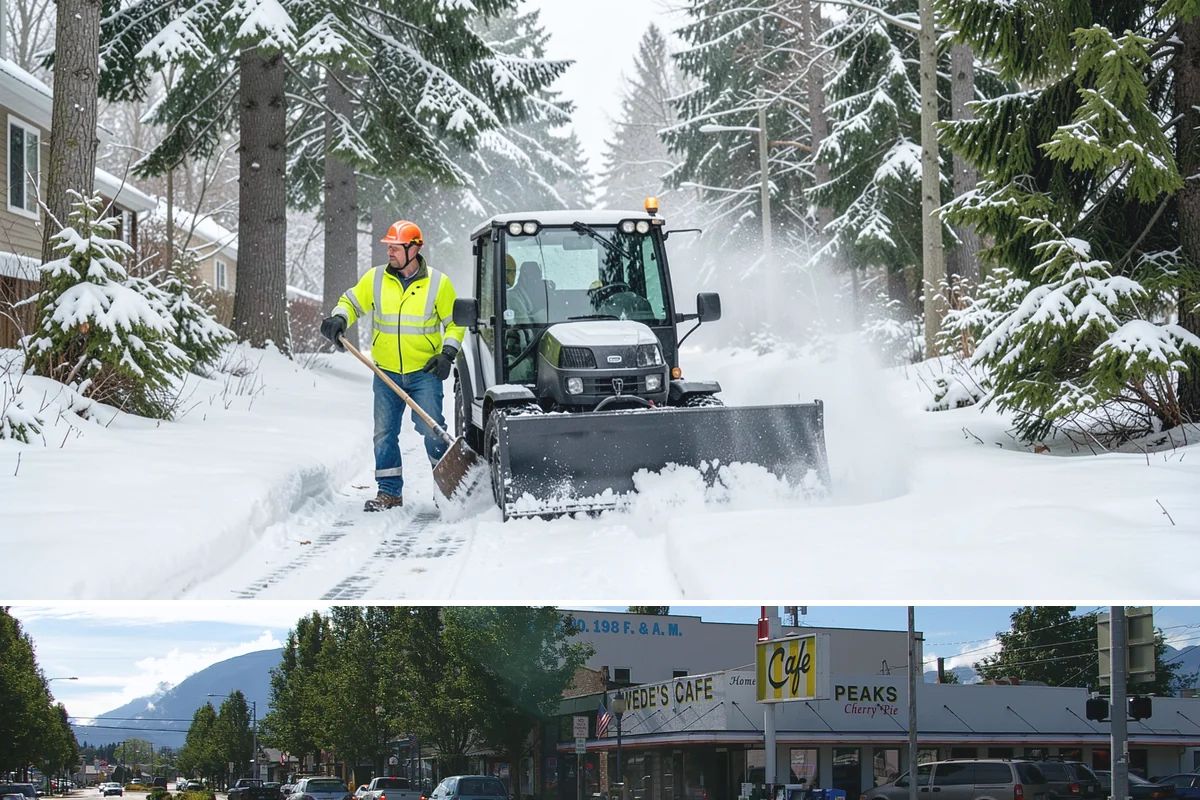 Residential Sidewalk Clearing in North Bend, King County, WA - Western Washington sidewalk events cluster from late November through February, with the highest risk during overnight freezing...