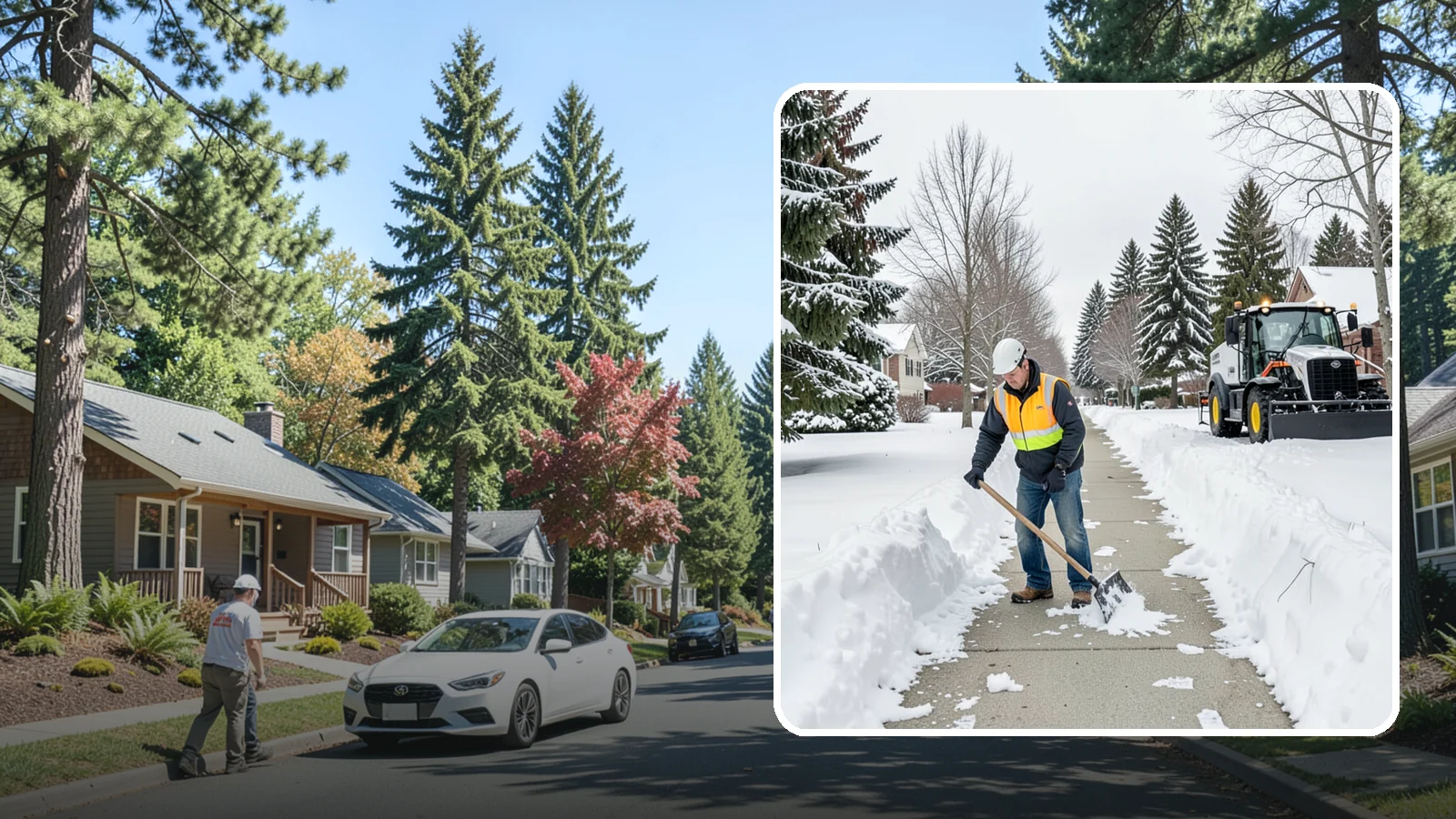 Residential Sidewalk Clearing in Orting, Pierce County, WA - A homeowner-focused service that shovels and treats the public sidewalk and front walk of Western Washington houses so your...