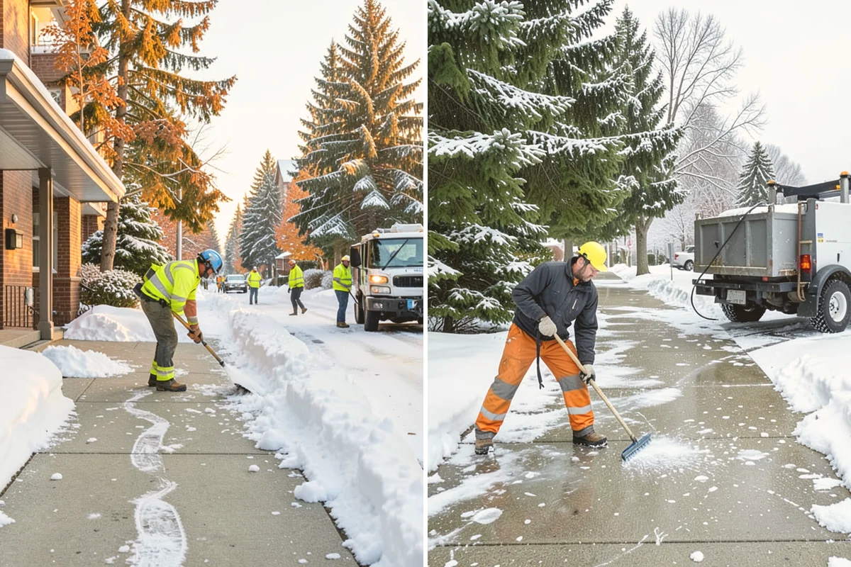 Residential Sidewalk Clearing in Orting, Pierce County, WA - Walk your frontage and note shaded ice-prone sections and trip edges