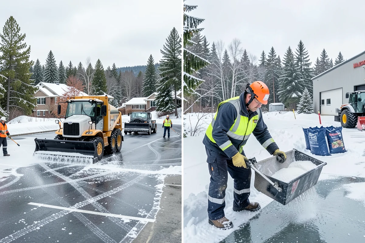 Residential Sidewalk Clearing in Pacific, King County, WA - Walk your frontage and note shaded ice-prone sections and trip edges