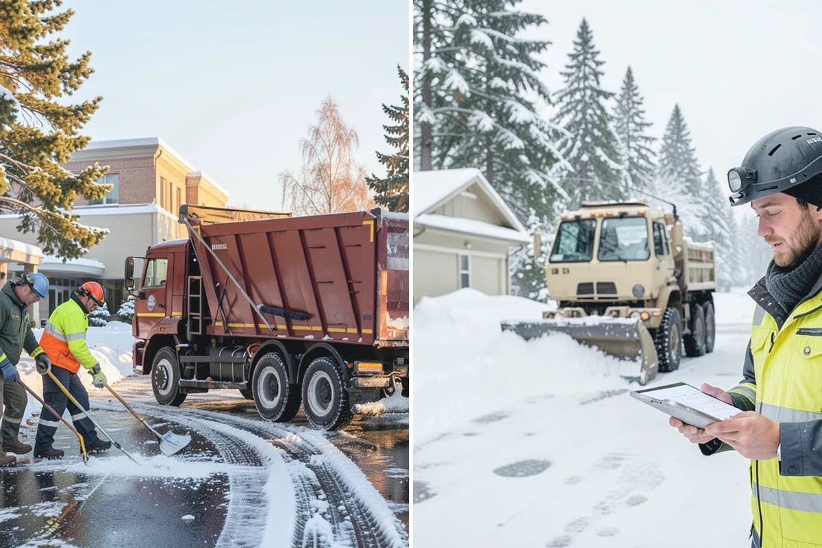Residential Sidewalk Clearing in Renton, King County, WA - Walk your frontage and note shaded ice-prone sections and trip edges