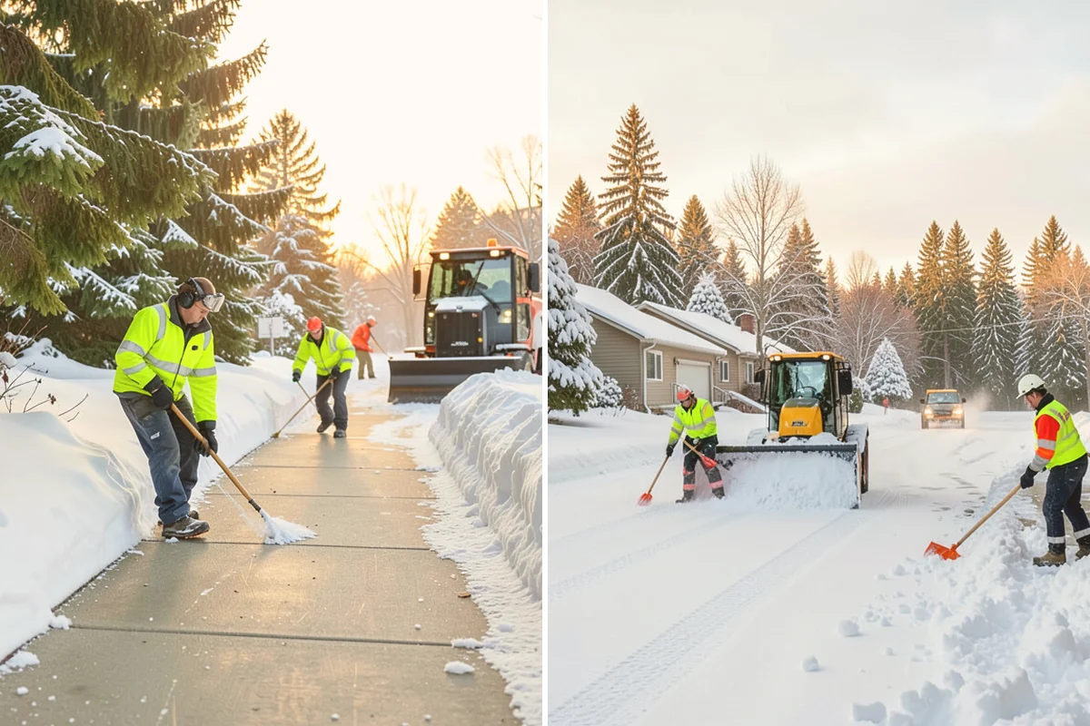 Residential Sidewalk Clearing in Sammamish, King County, WA - Walk your frontage and note shaded ice-prone sections and trip edges