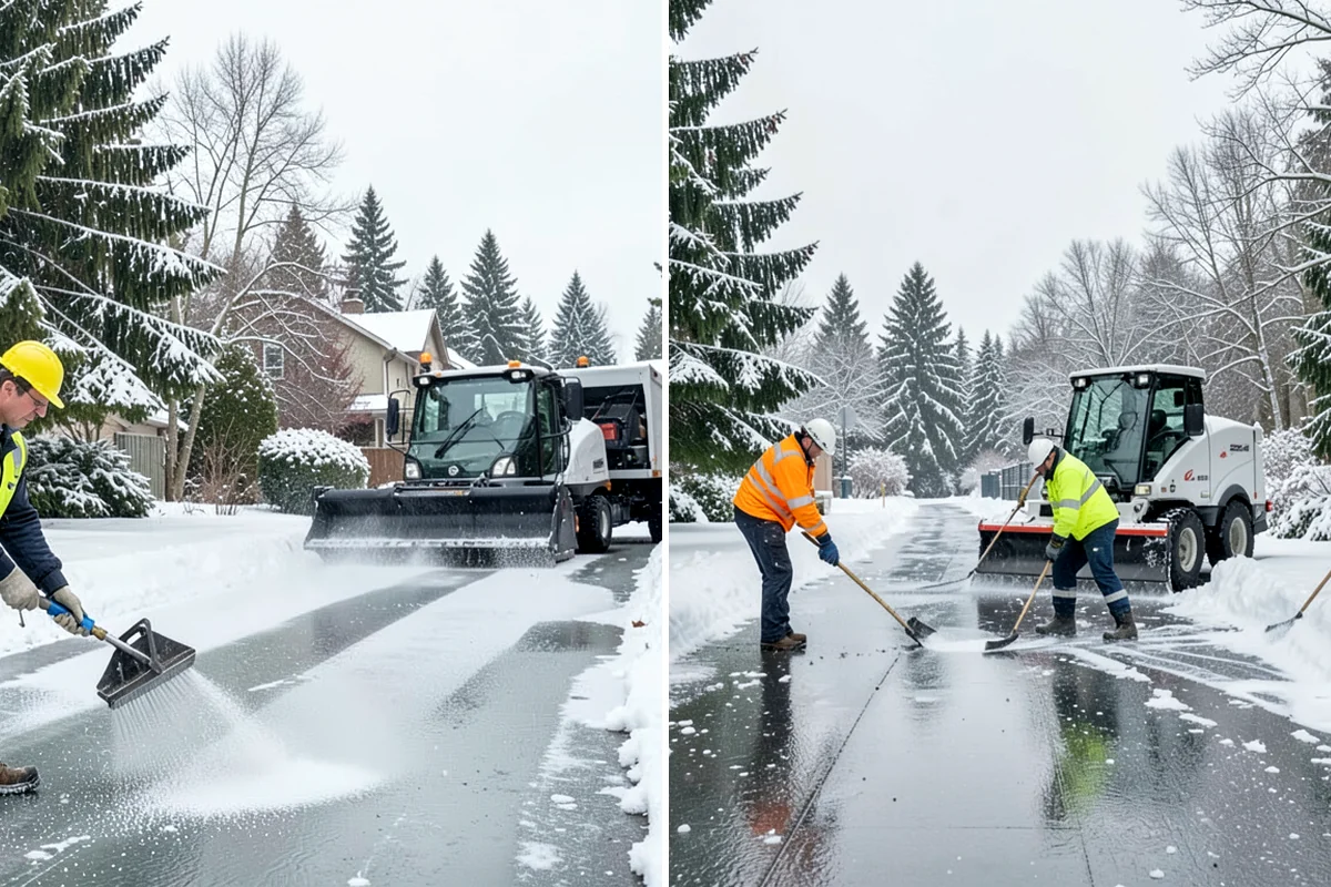 Residential Sidewalk Clearing in SeaTac, King County, WA - Walk your frontage and note shaded ice-prone sections and trip edges