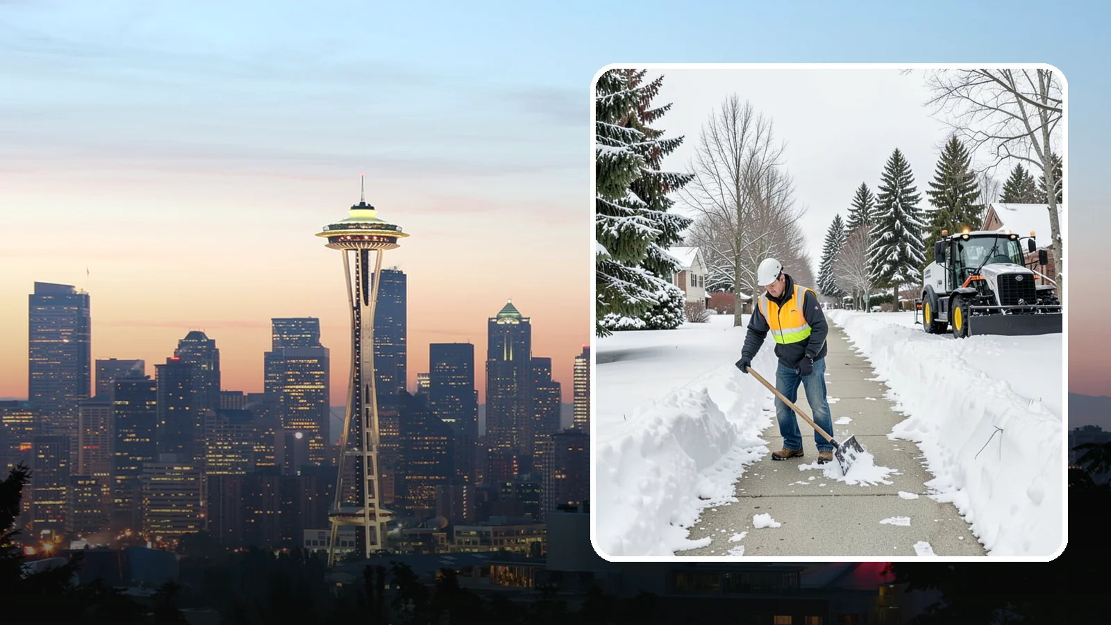 Residential Sidewalk Clearing in Seattle, King County, WA - A homeowner-focused service that shovels and treats the public sidewalk and front walk of Western Washington houses so your...