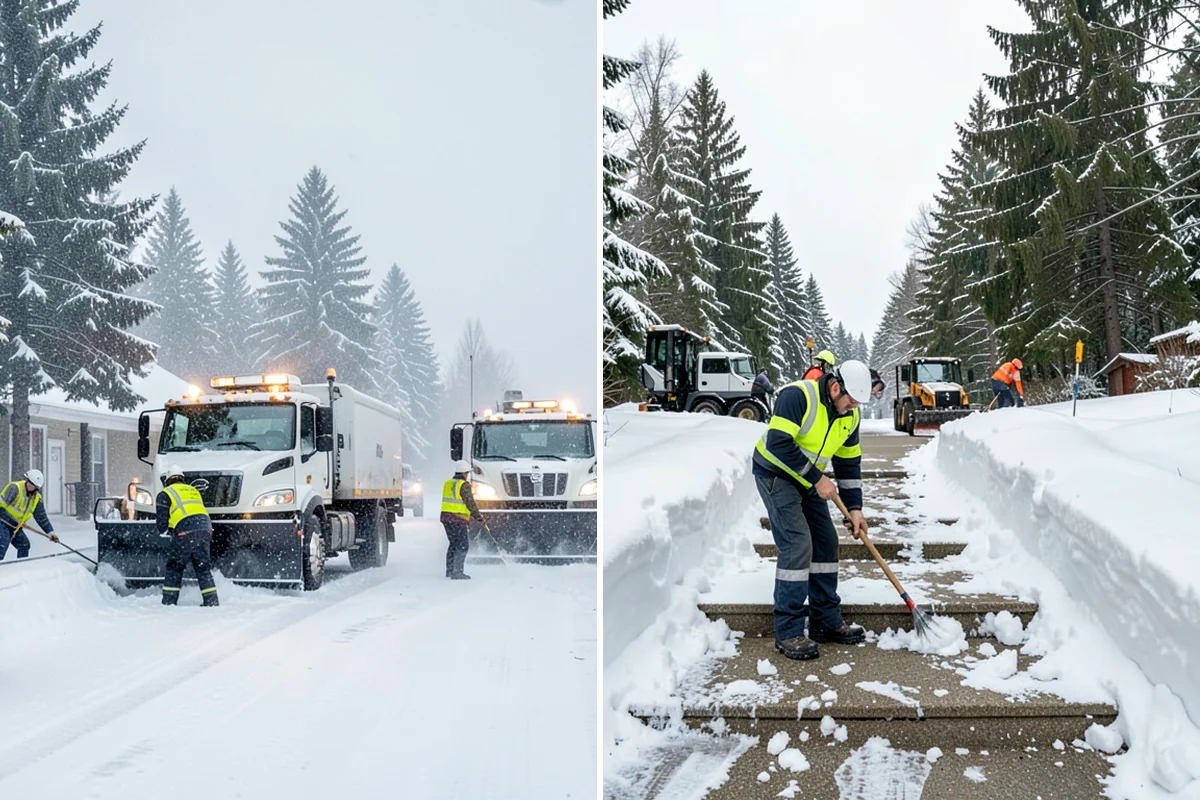 Residential Sidewalk Clearing in Seattle, King County, WA - Walk your frontage and note shaded ice-prone sections and trip edges