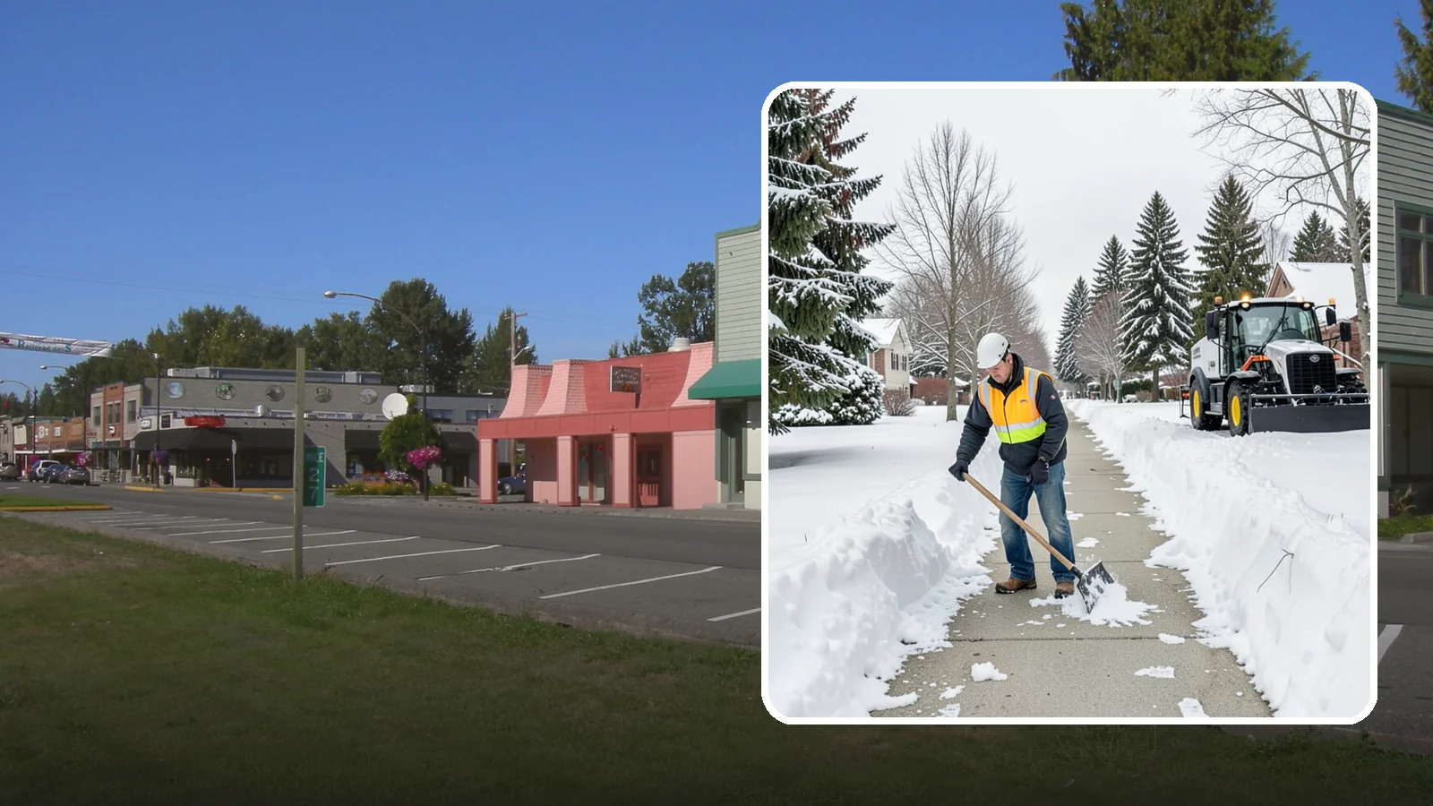 Residential Sidewalk Clearing in Snoqualmie, King County, WA - A homeowner-focused service that shovels and treats the public sidewalk and front walk of Western Washington houses so your...