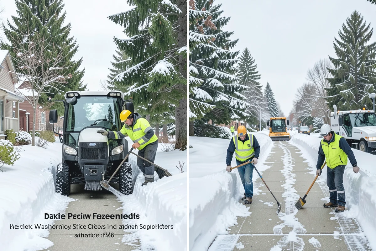 Residential Sidewalk Clearing in South Prairie, Pierce County, WA - Walk your frontage and note shaded ice-prone sections and trip edges