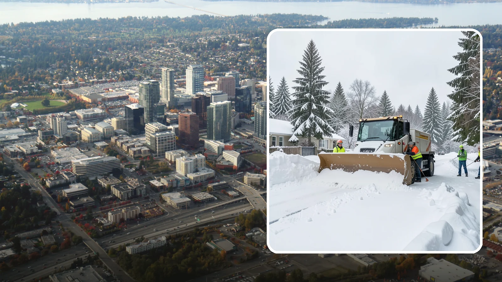 Residential Snow Plowing in Bellevue, King County, WA - We plow driveways and shared access lanes for Western Washington homes the moment a rare snow or ice event makes your street...