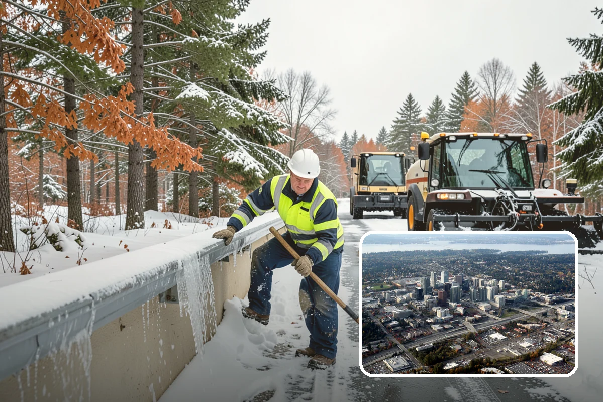 Residential Snow Plowing in Bellevue, King County, WA - Compact equipment sized for narrow driveways and garage aprons