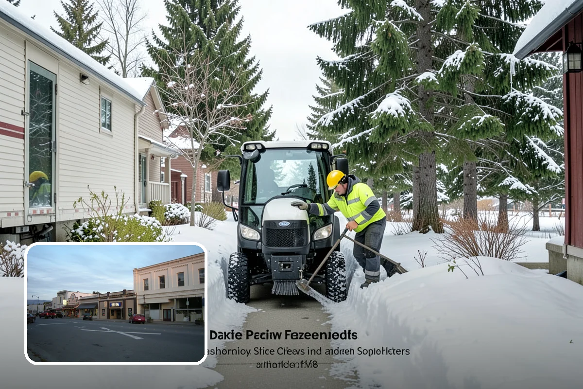 Residential Snow Plowing in Burlington, Skagit County, WA - Compact equipment sized for narrow driveways and garage aprons