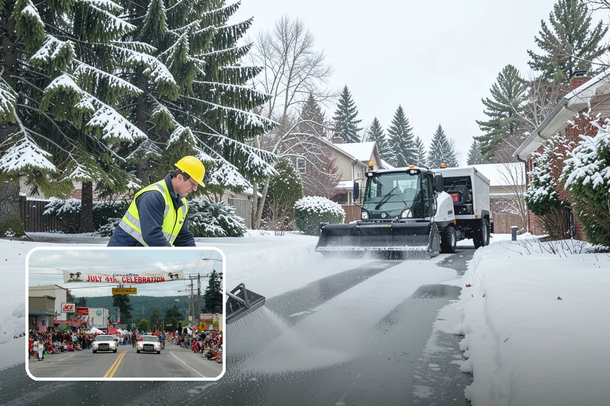 Residential Snow Plowing in Carnation, King County, WA - Compact equipment sized for narrow driveways and garage aprons