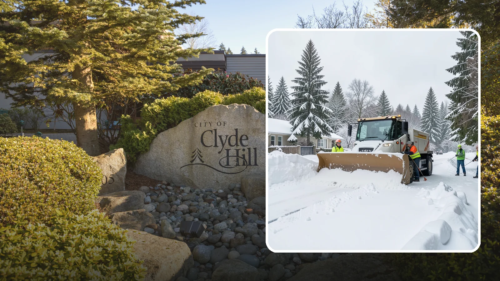 Residential Snow Plowing in Clyde Hill, King County, WA - We plow driveways and shared access lanes for Western Washington homes the moment a rare snow or ice event makes your street...