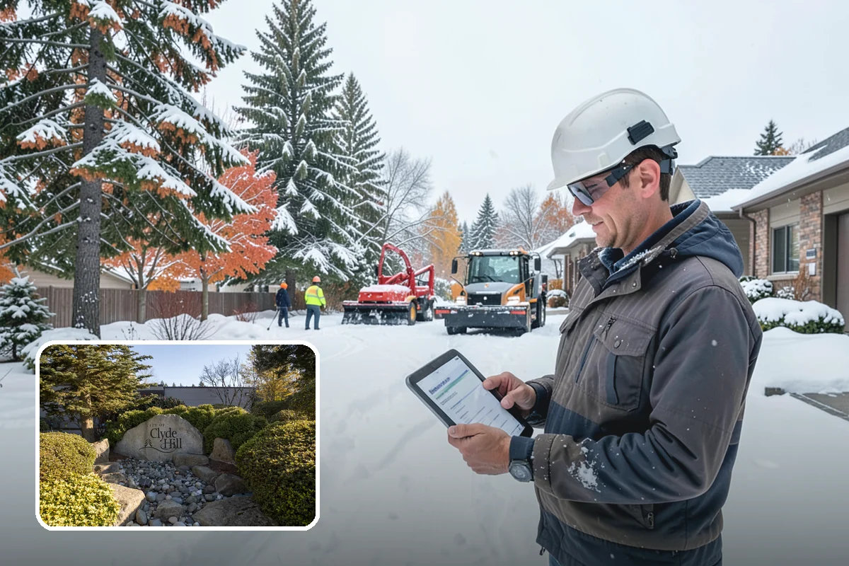 Residential Snow Plowing in Clyde Hill, King County, WA - Compact equipment sized for narrow driveways and garage aprons