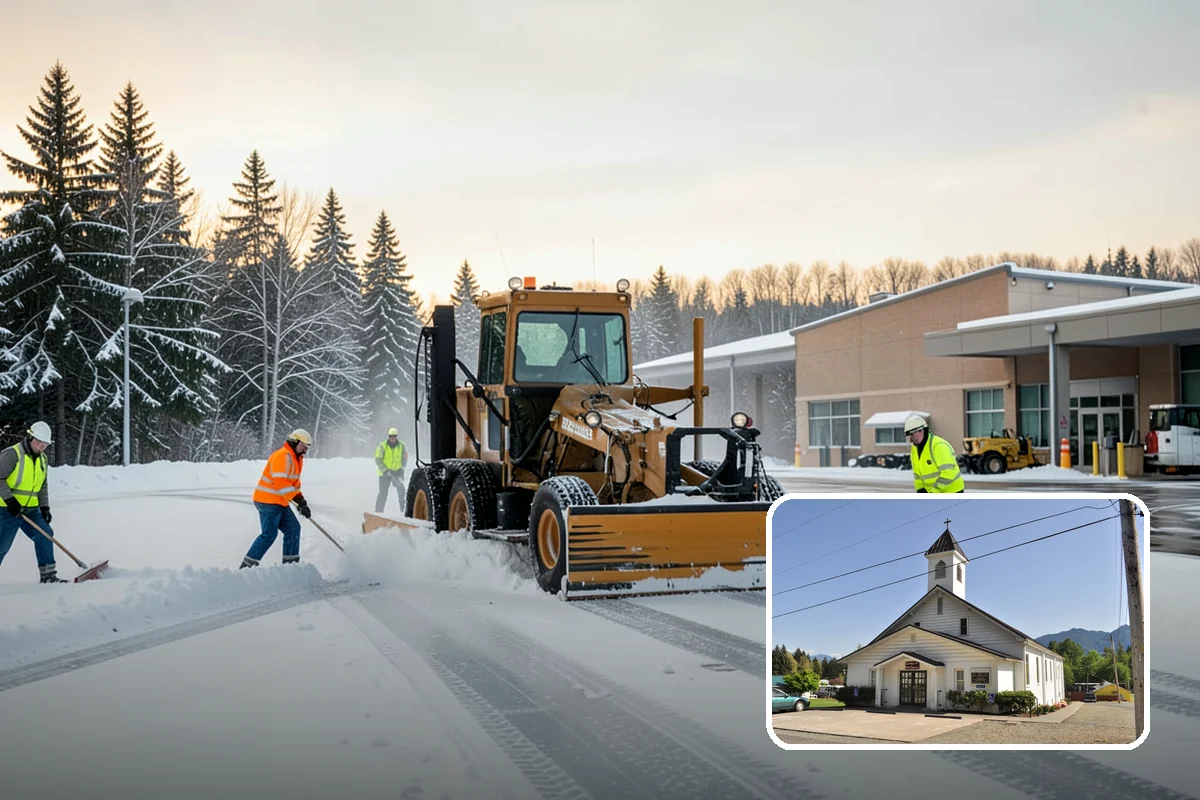 Residential Snow Plowing in Concrete, Skagit County, WA - Compact equipment sized for narrow driveways and garage aprons