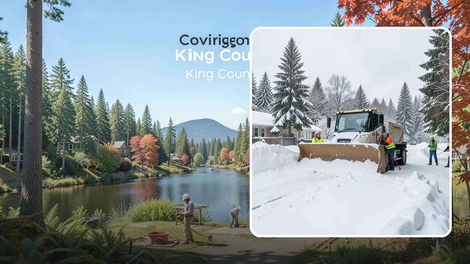 Residential Snow Plowing in Covington, King County, WA - We plow driveways and shared access lanes for Western Washington homes the moment a rare snow or ice event makes your street...