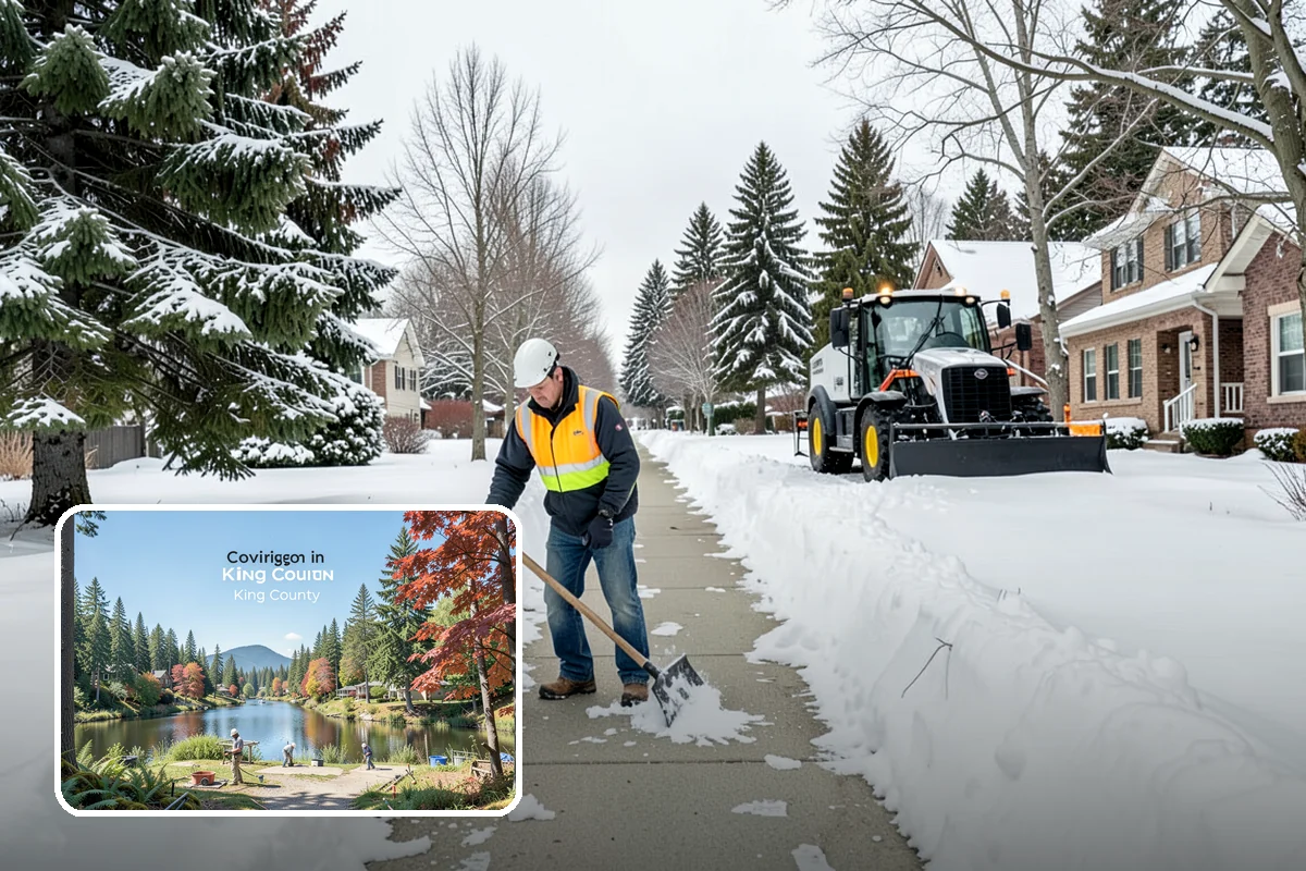 Residential Snow Plowing in Covington, King County, WA - Compact equipment sized for narrow driveways and garage aprons