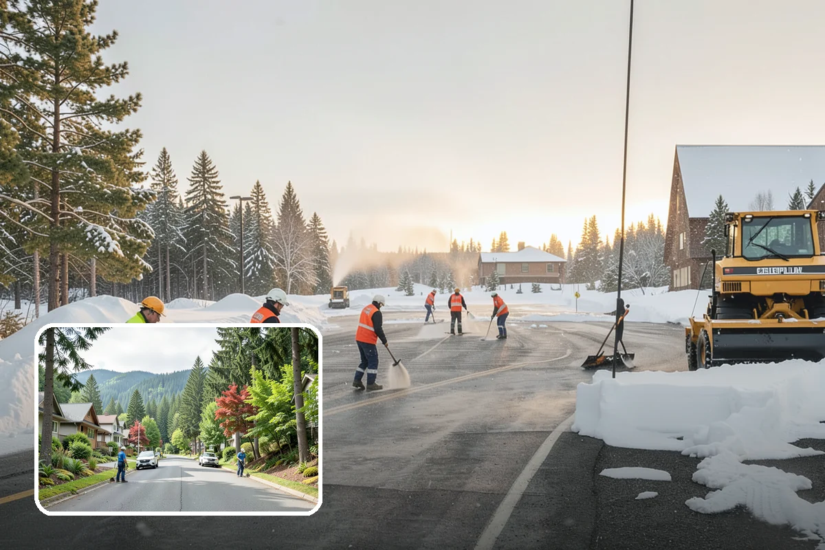 Residential Snow Plowing in Darrington, Snohomish County, WA - Compact equipment sized for narrow driveways and garage aprons