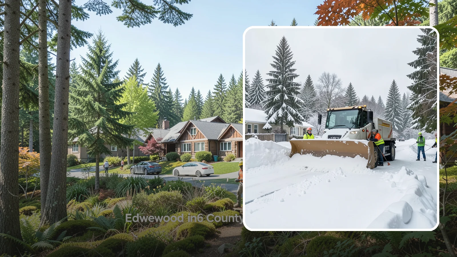 Residential Snow Plowing in Edgewood, Pierce County, WA - We plow driveways and shared access lanes for Western Washington homes the moment a rare snow or ice event makes your street...
