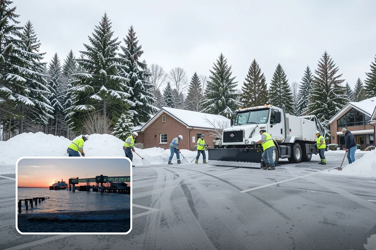 Residential Snow Plowing in Edmonds, Snohomish County, WA - Compact equipment sized for narrow driveways and garage aprons