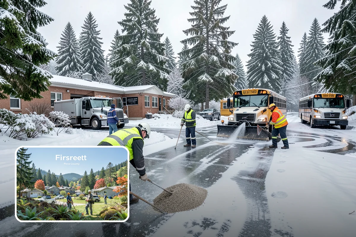 Residential Snow Plowing in Fircrest, Pierce County, WA - Compact equipment sized for narrow driveways and garage aprons