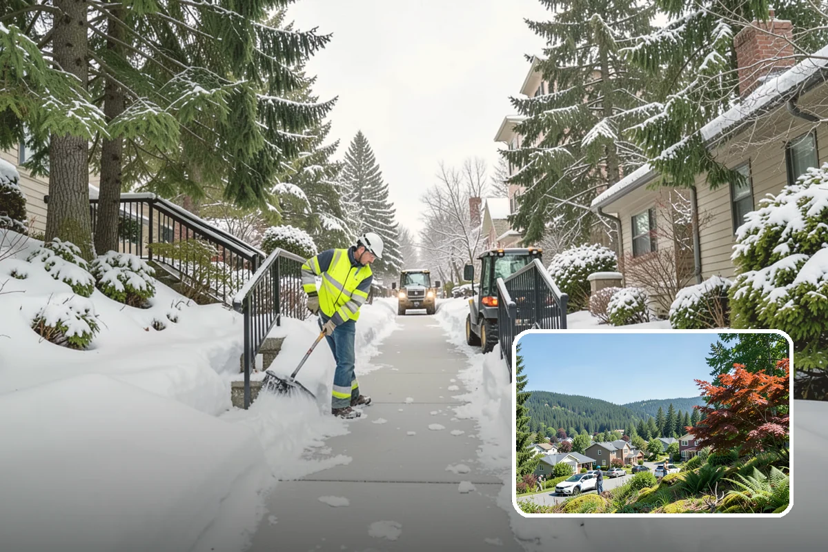 Residential Snow Plowing in Index, Snohomish County, WA - Compact equipment sized for narrow driveways and garage aprons