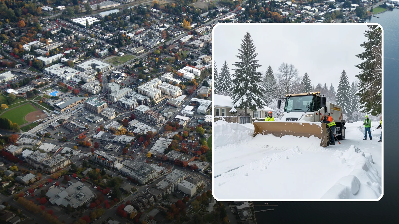 Residential Snow Plowing in Kirkland, King County, WA - We plow driveways and shared access lanes for Western Washington homes the moment a rare snow or ice event makes your street...