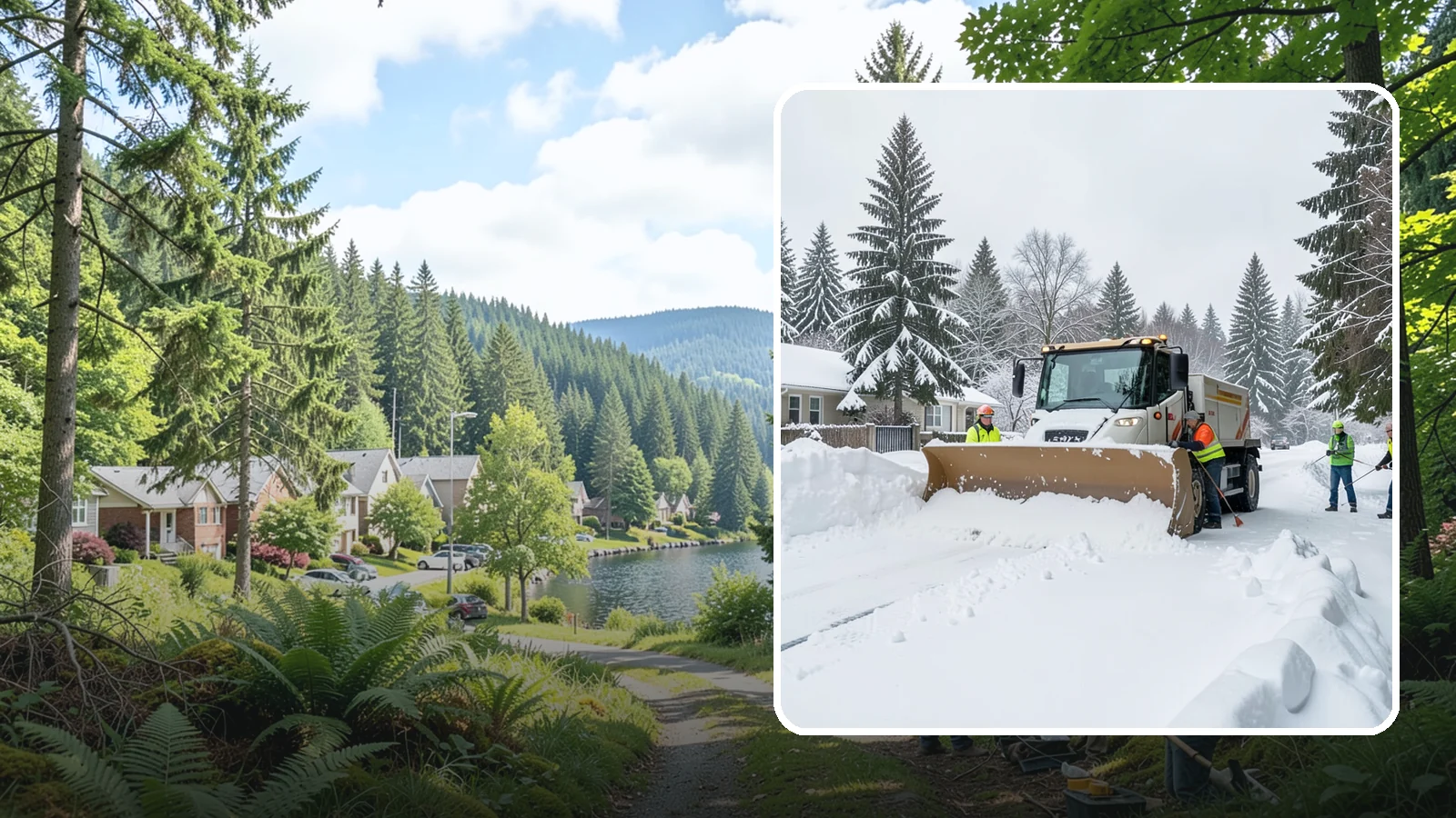 Residential Snow Plowing in Lake Forest Park, King County, WA - We plow driveways and shared access lanes for Western Washington homes the moment a rare snow or ice event makes your street...