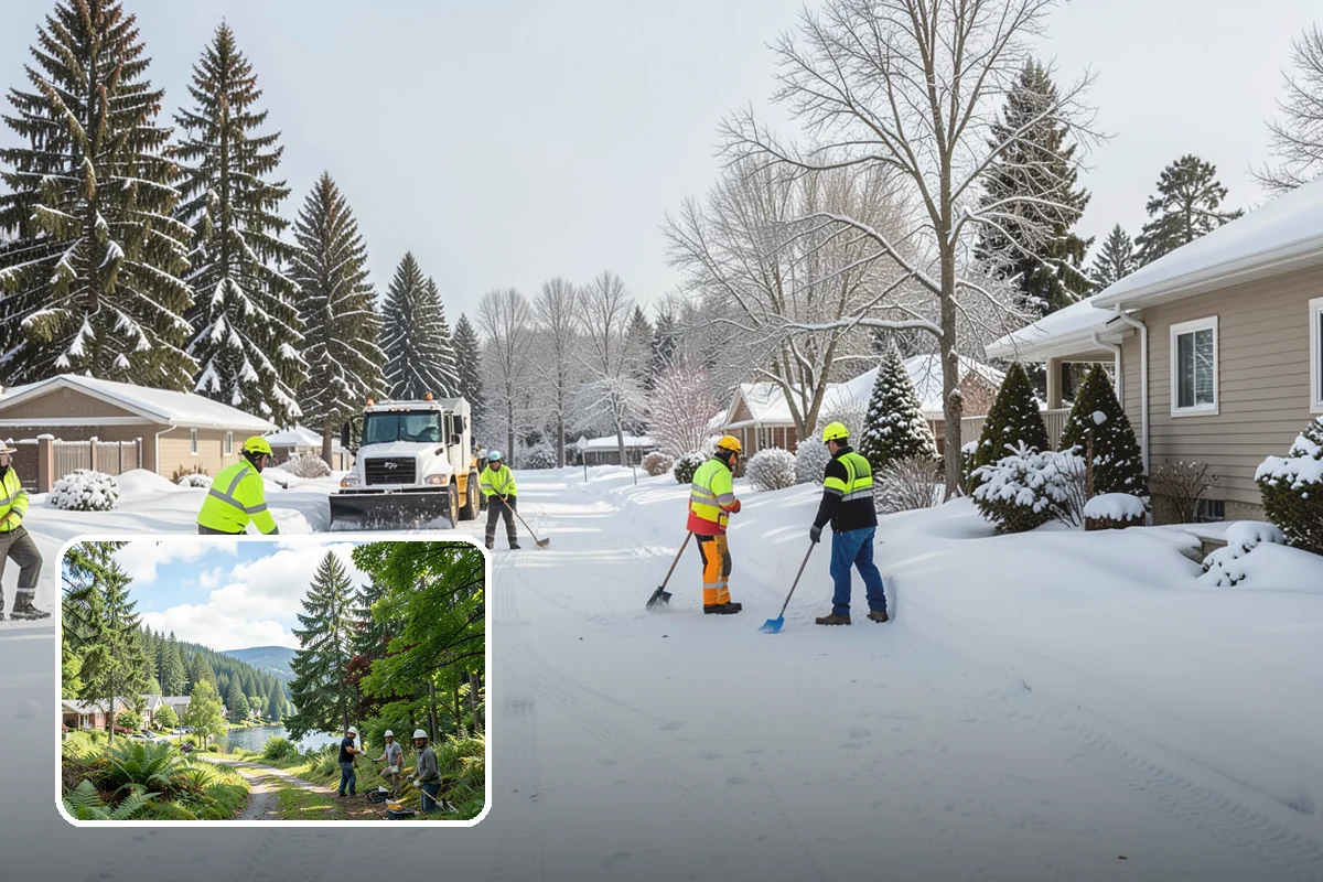 Residential Snow Plowing in Lake Forest Park, King County, WA - Compact equipment sized for narrow driveways and garage aprons