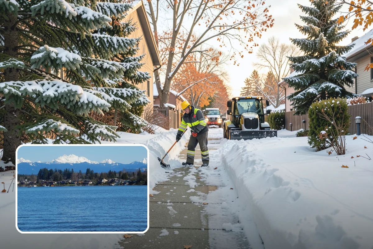 Residential Snow Plowing in Lake Stevens, Snohomish County, WA - Compact equipment sized for narrow driveways and garage aprons