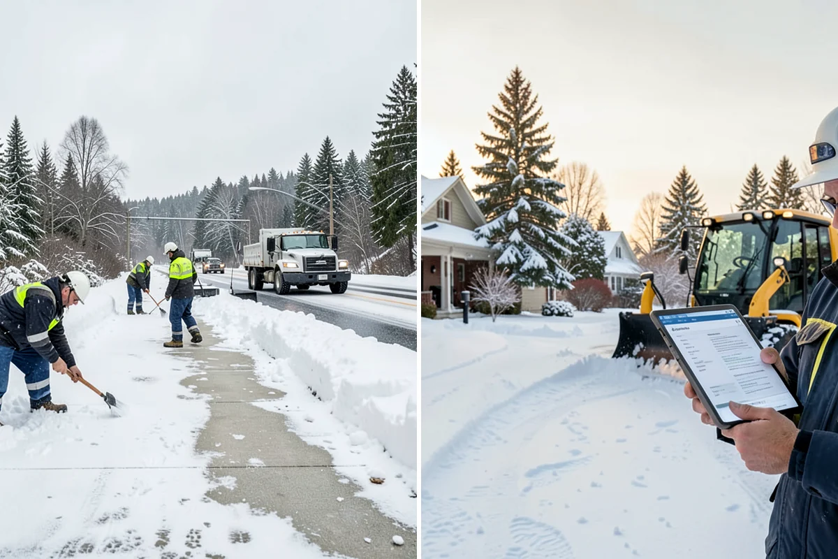 Residential Snow Plowing in Lakewood, Pierce County, WA - Confirm your driveway layout and where you need snow piled clear of the walk