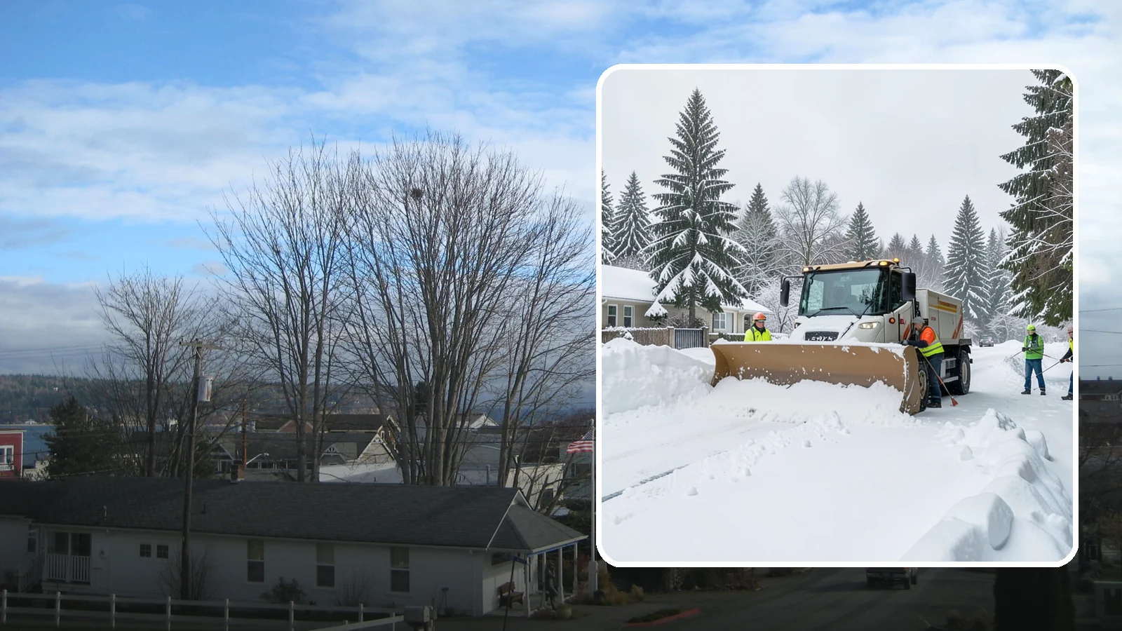 Residential Snow Plowing in Langley, Island County, WA - We plow driveways and shared access lanes for Western Washington homes the moment a rare snow or ice event makes your street...