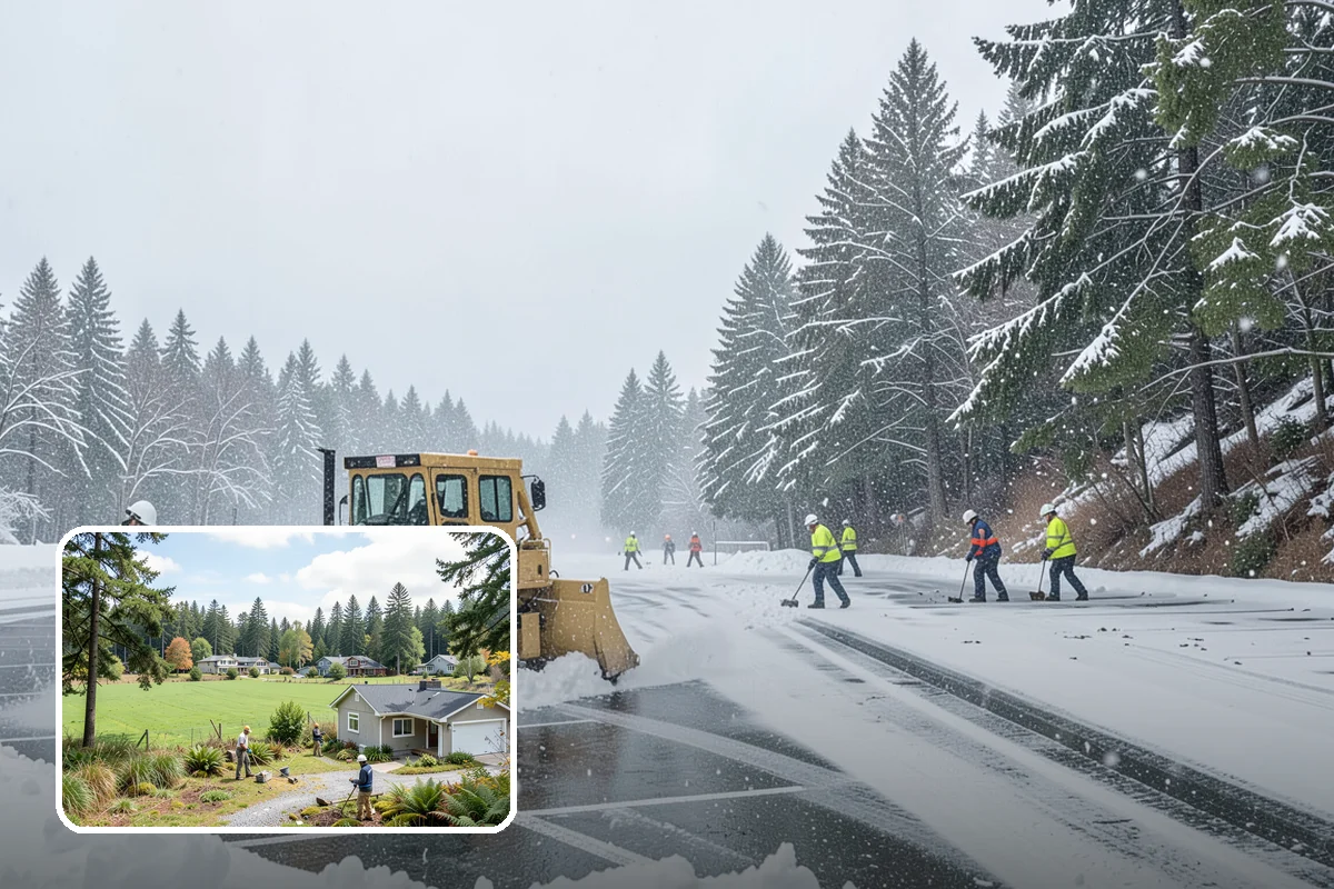 Residential Snow Plowing in Lyman, Skagit County, WA - Compact equipment sized for narrow driveways and garage aprons