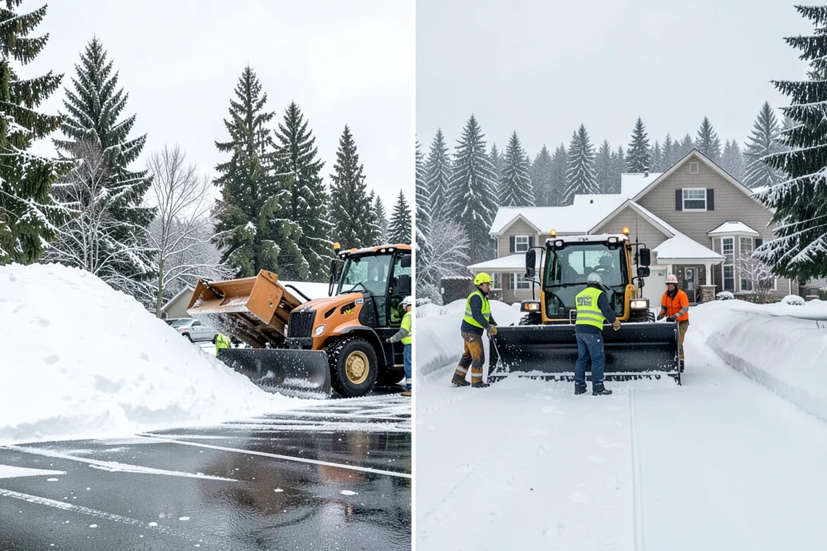 Residential Snow Plowing in Maple Valley, King County, WA - Confirm your driveway layout and where you need snow piled clear of the walk