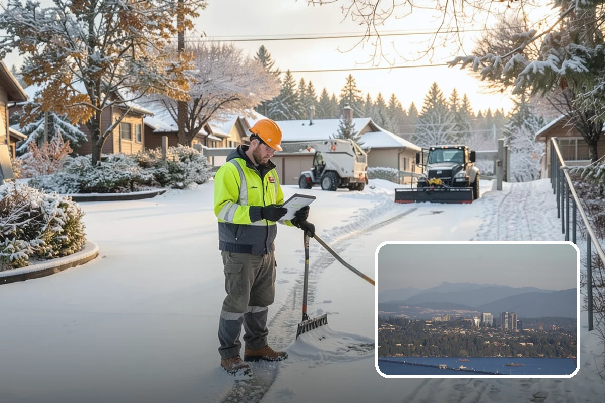 Residential Snow Plowing in Medina, King County, WA - Compact equipment sized for narrow driveways and garage aprons