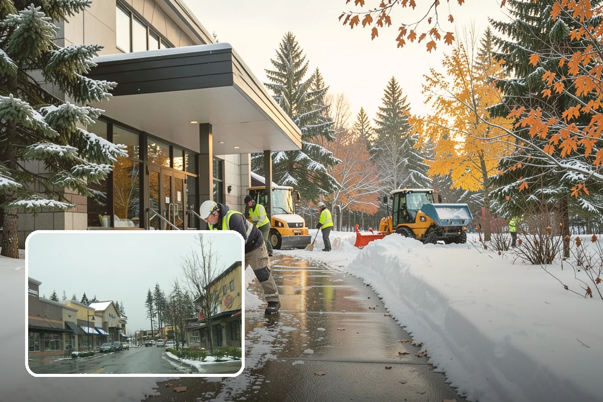 Residential Snow Plowing in Mill Creek, Snohomish County, WA - Compact equipment sized for narrow driveways and garage aprons
